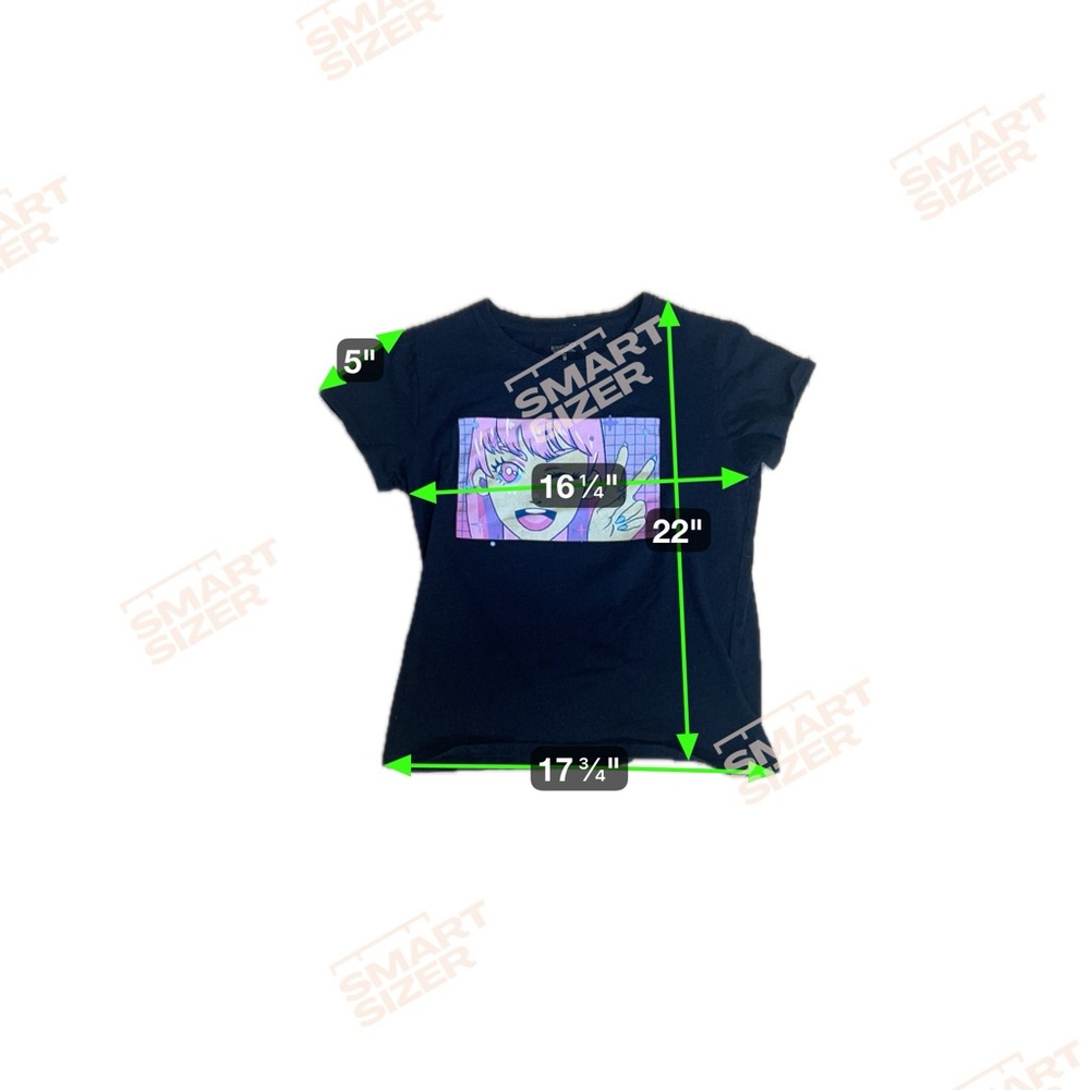 Brisco Brands Girls Anime Black Graphic Kids Tee Size M - Picture 4 of 6
